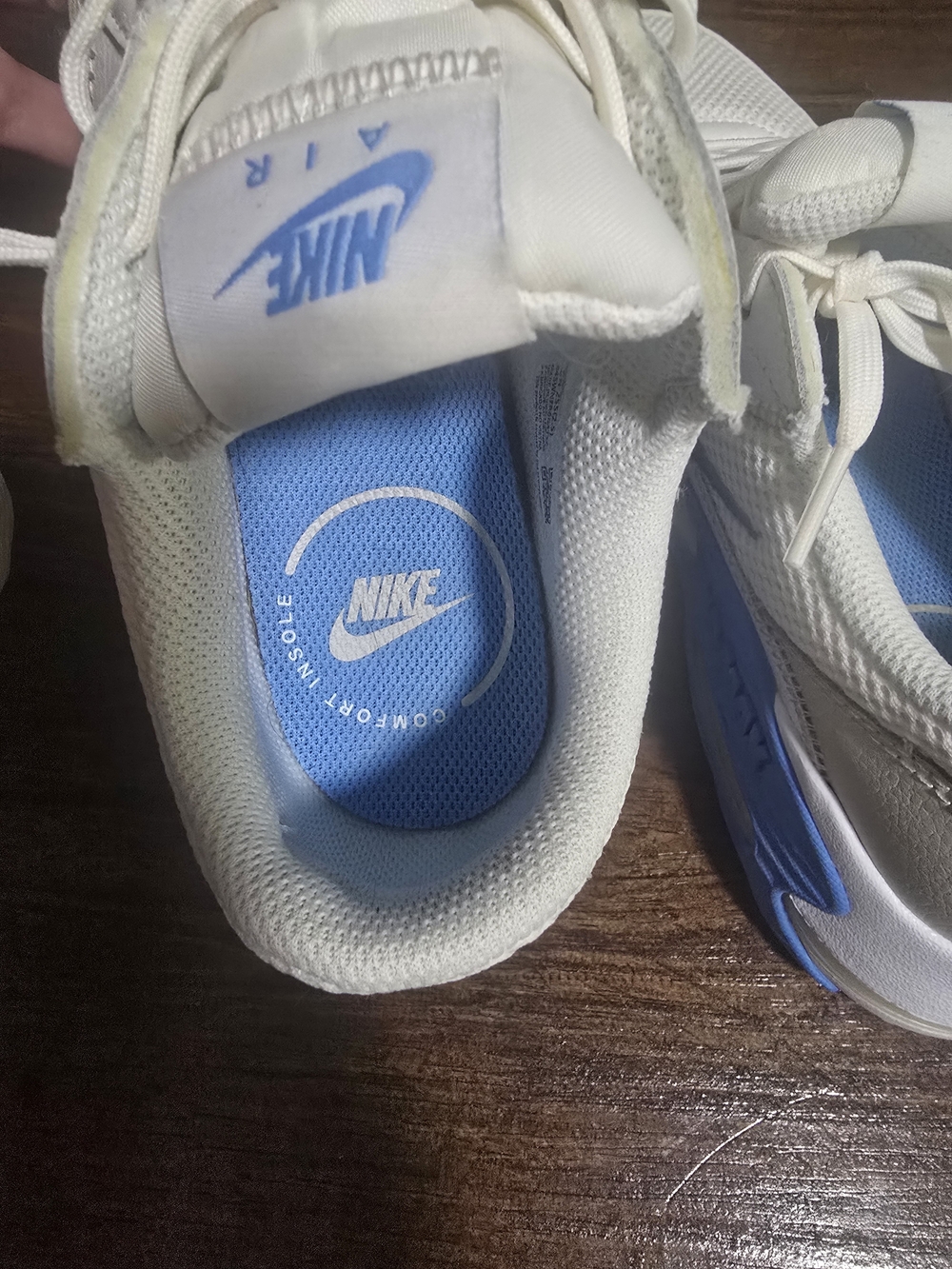 Nike White Sneakers with Light Blue Accents - Picture 4 of 4